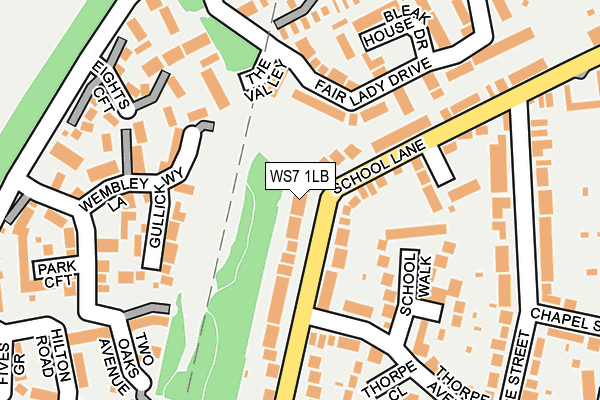 WS7 1LB map - OS OpenMap – Local (Ordnance Survey)