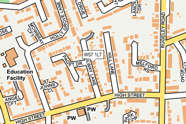 WS7 1LT map - OS OpenMap – Local (Ordnance Survey)