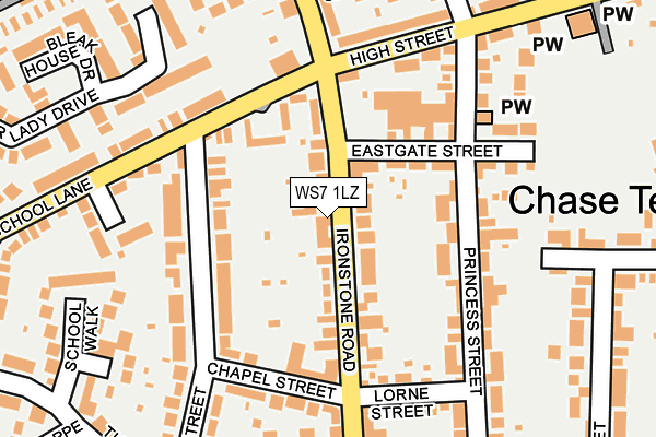 WS7 1LZ map - OS OpenMap – Local (Ordnance Survey)
