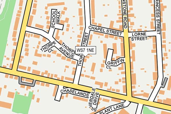 WS7 1NE map - OS OpenMap – Local (Ordnance Survey)