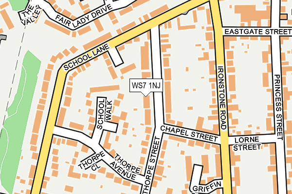 WS7 1NJ map - OS OpenMap – Local (Ordnance Survey)