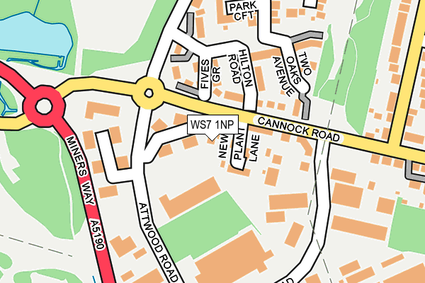 WS7 1NP map - OS OpenMap – Local (Ordnance Survey)