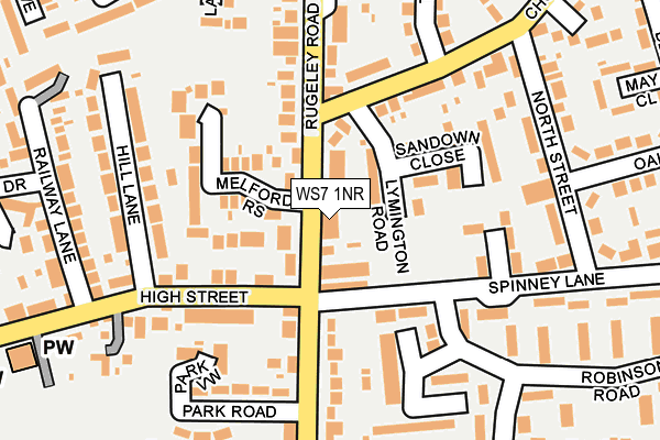 WS7 1NR map - OS OpenMap – Local (Ordnance Survey)