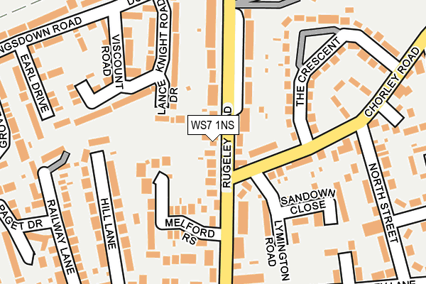 WS7 1NS map - OS OpenMap – Local (Ordnance Survey)