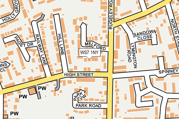 WS7 1NY map - OS OpenMap – Local (Ordnance Survey)