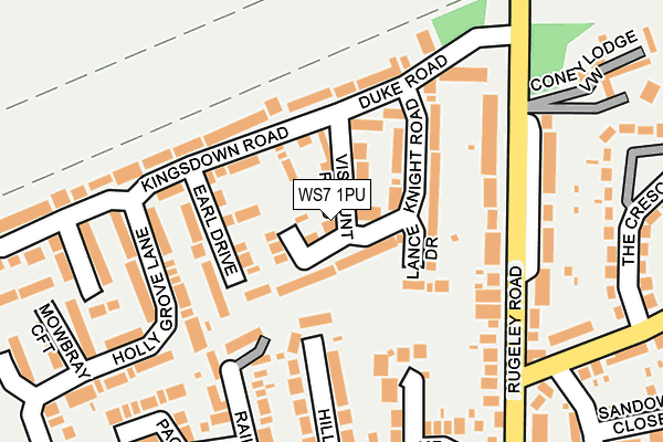 WS7 1PU map - OS OpenMap – Local (Ordnance Survey)
