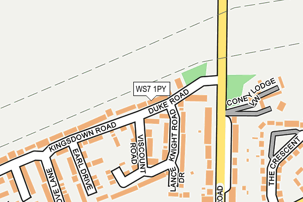 WS7 1PY map - OS OpenMap – Local (Ordnance Survey)