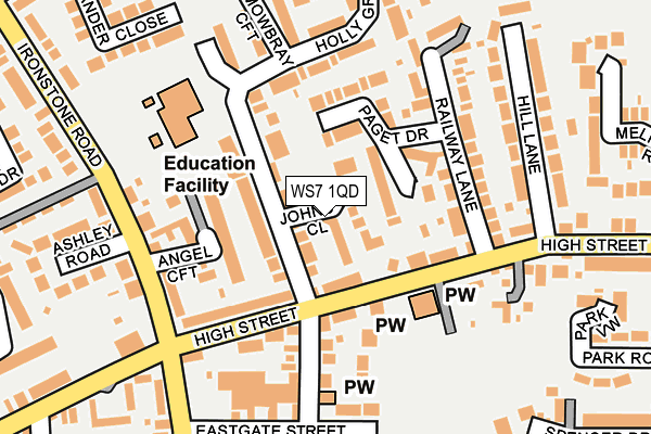 WS7 1QD map - OS OpenMap – Local (Ordnance Survey)