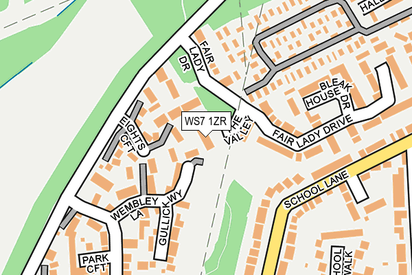 WS7 1ZR map - OS OpenMap – Local (Ordnance Survey)