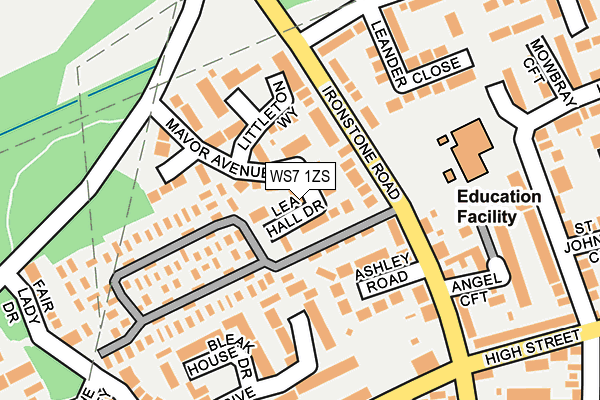 WS7 1ZS map - OS OpenMap – Local (Ordnance Survey)