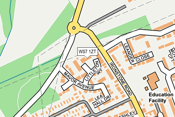 WS7 1ZT map - OS OpenMap – Local (Ordnance Survey)