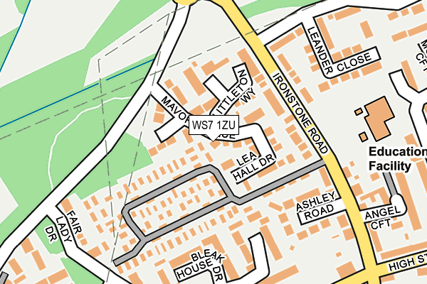 WS7 1ZU map - OS OpenMap – Local (Ordnance Survey)