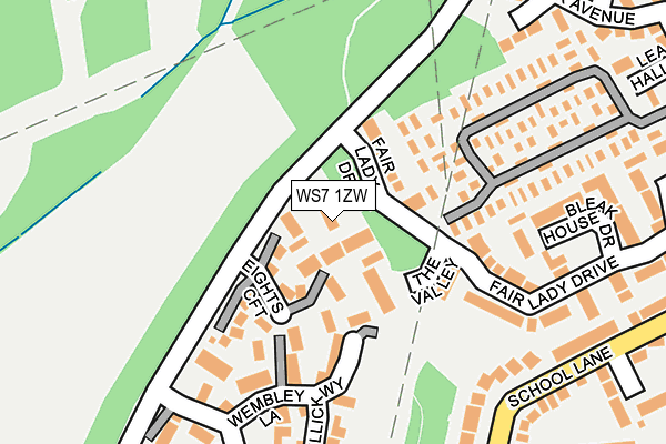 WS7 1ZW map - OS OpenMap – Local (Ordnance Survey)