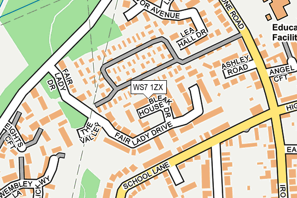 WS7 1ZX map - OS OpenMap – Local (Ordnance Survey)