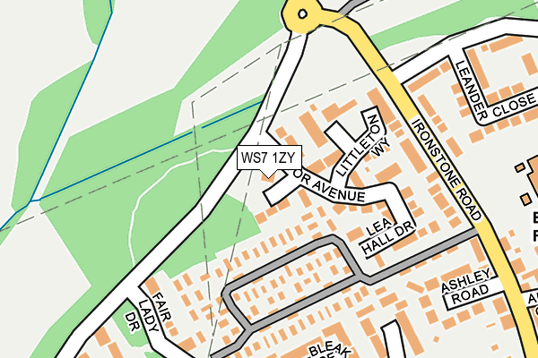 WS7 1ZY map - OS OpenMap – Local (Ordnance Survey)