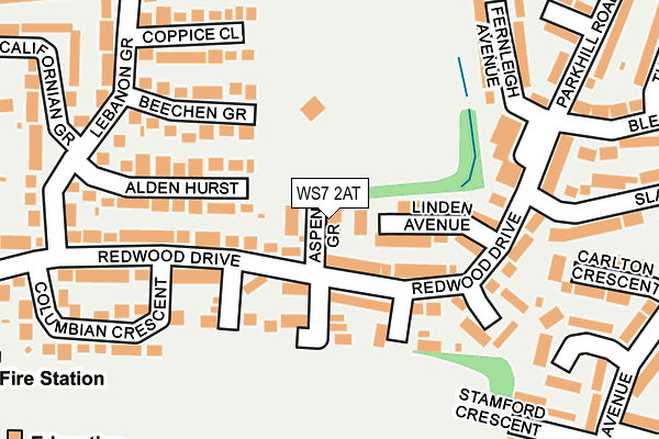 WS7 2AT map - OS OpenMap – Local (Ordnance Survey)