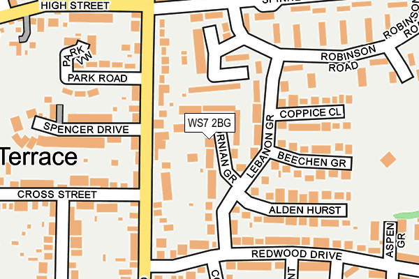 WS7 2BG map - OS OpenMap – Local (Ordnance Survey)