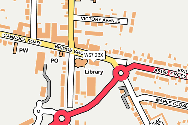 WS7 2BX map - OS OpenMap – Local (Ordnance Survey)