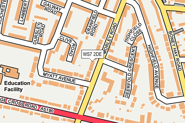 WS7 2DE map - OS OpenMap – Local (Ordnance Survey)