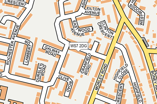 WS7 2DG map - OS OpenMap – Local (Ordnance Survey)