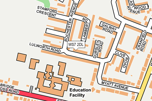 WS7 2DL map - OS OpenMap – Local (Ordnance Survey)