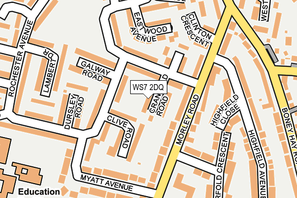 WS7 2DQ map - OS OpenMap – Local (Ordnance Survey)