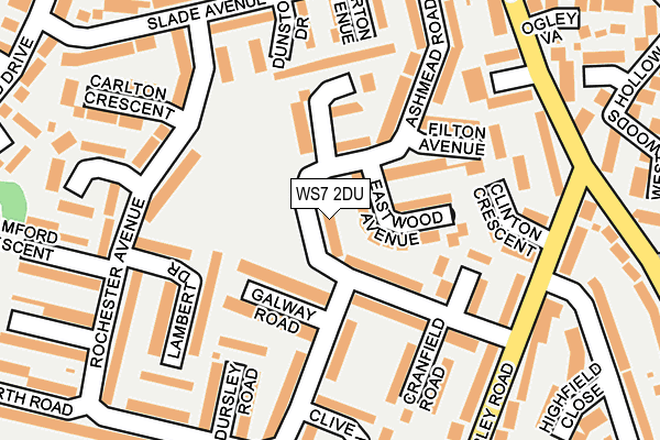 WS7 2DU map - OS OpenMap – Local (Ordnance Survey)