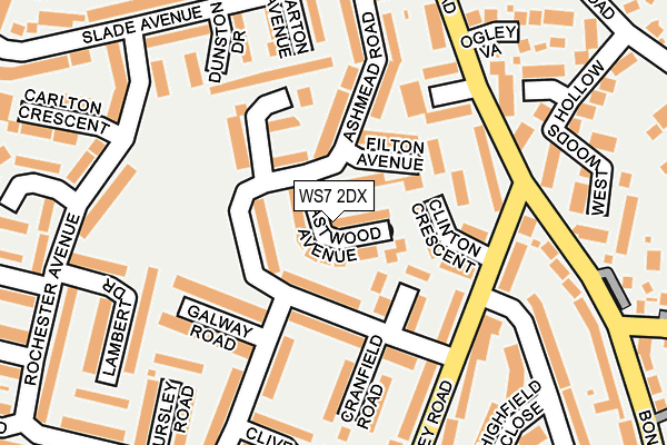 WS7 2DX map - OS OpenMap – Local (Ordnance Survey)