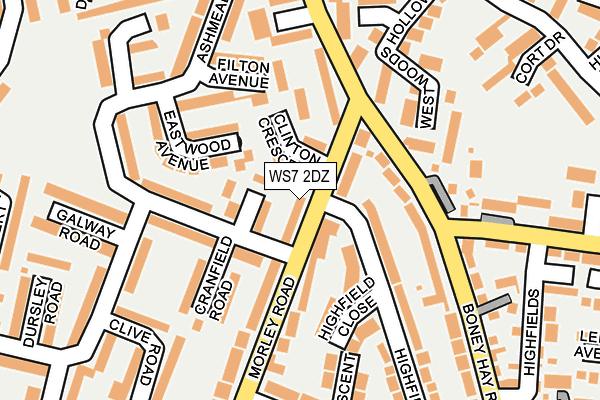 WS7 2DZ map - OS OpenMap – Local (Ordnance Survey)
