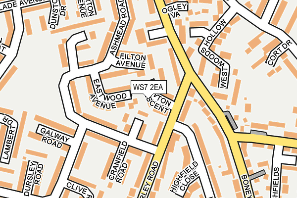 WS7 2EA map - OS OpenMap – Local (Ordnance Survey)