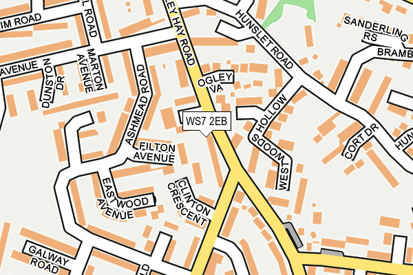 WS7 2EB map - OS OpenMap – Local (Ordnance Survey)