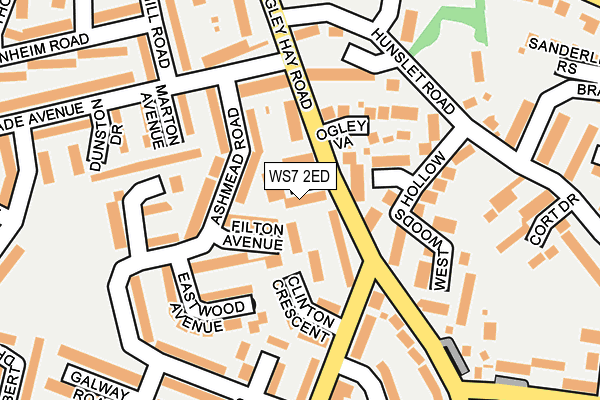 WS7 2ED map - OS OpenMap – Local (Ordnance Survey)