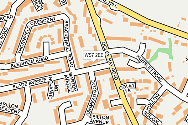 WS7 2EE map - OS OpenMap – Local (Ordnance Survey)