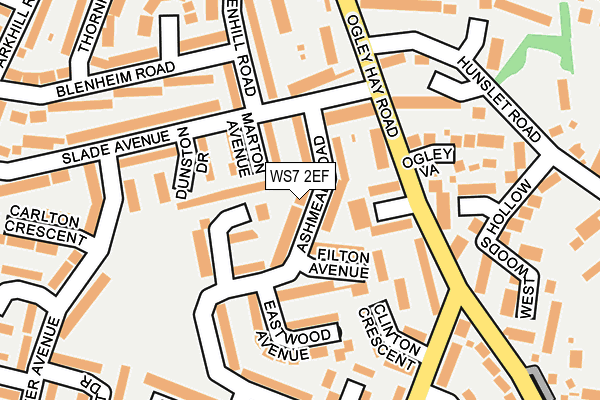 WS7 2EF map - OS OpenMap – Local (Ordnance Survey)