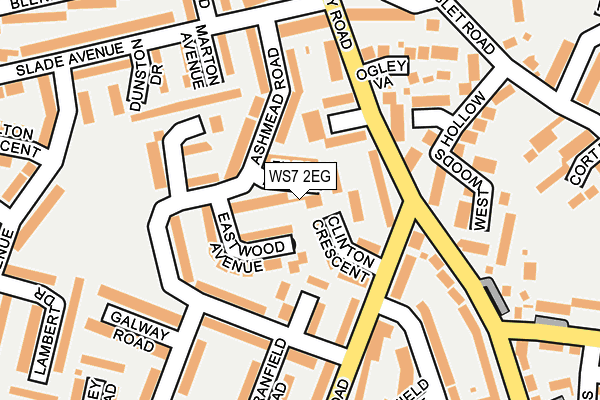 WS7 2EG map - OS OpenMap – Local (Ordnance Survey)