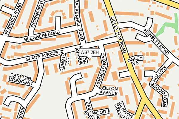 WS7 2EH map - OS OpenMap – Local (Ordnance Survey)