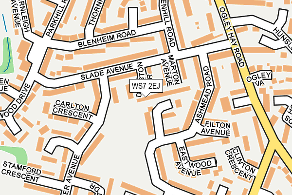 WS7 2EJ map - OS OpenMap – Local (Ordnance Survey)