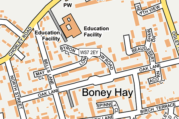 WS7 2EY map - OS OpenMap – Local (Ordnance Survey)