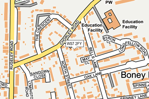 WS7 2FY map - OS OpenMap – Local (Ordnance Survey)