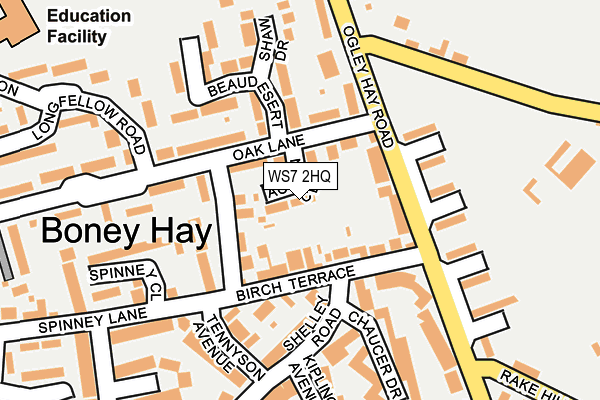 WS7 2HQ map - OS OpenMap – Local (Ordnance Survey)