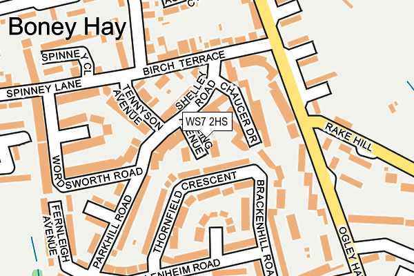 WS7 2HS map - OS OpenMap – Local (Ordnance Survey)