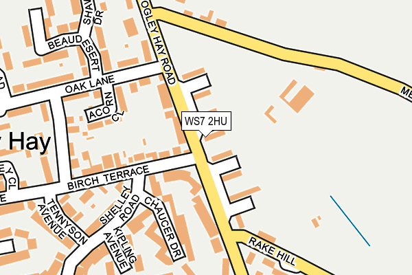 WS7 2HU map - OS OpenMap – Local (Ordnance Survey)