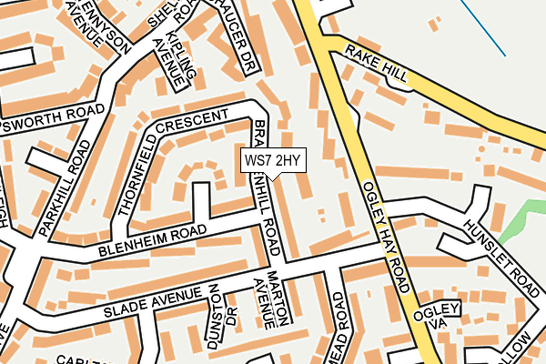 WS7 2HY map - OS OpenMap – Local (Ordnance Survey)