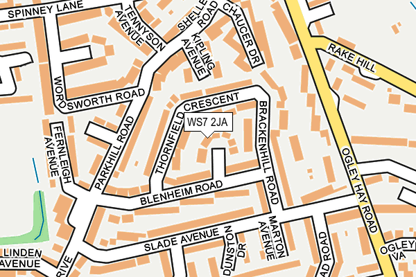 WS7 2JA map - OS OpenMap – Local (Ordnance Survey)