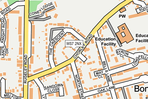 WS7 2NX map - OS OpenMap – Local (Ordnance Survey)