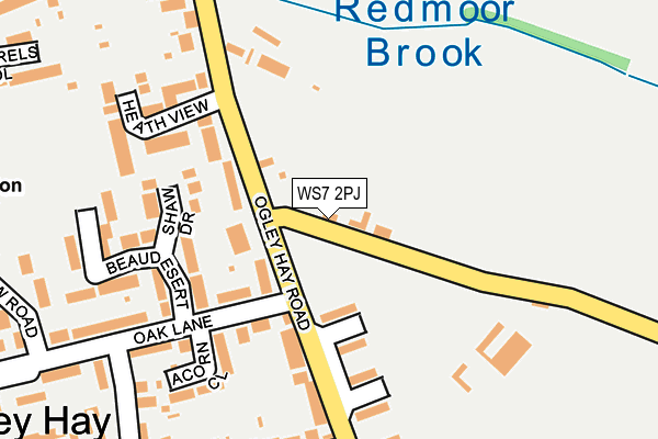 WS7 2PJ map - OS OpenMap – Local (Ordnance Survey)