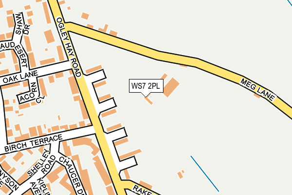 WS7 2PL map - OS OpenMap – Local (Ordnance Survey)