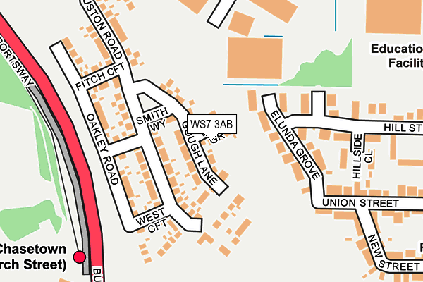 WS7 3AB map - OS OpenMap – Local (Ordnance Survey)