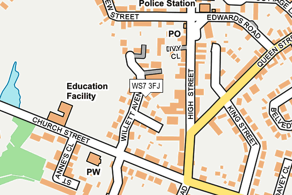 WS7 3FJ map - OS OpenMap – Local (Ordnance Survey)