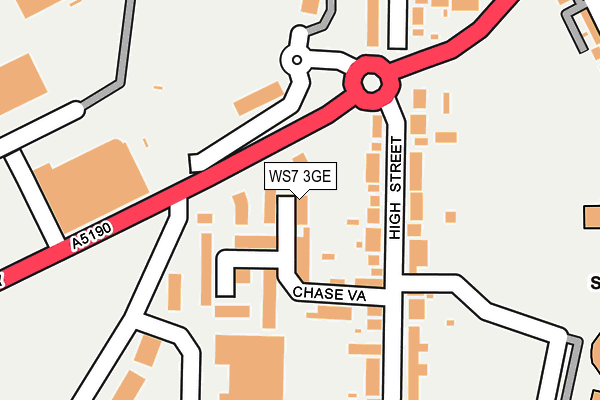 WS7 3GE map - OS OpenMap – Local (Ordnance Survey)